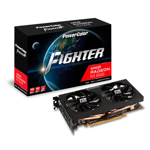 Placa de Video PowerColor AMD Radeon RX 6600 Fighter 8GB GDDR6 PCIe 4.0